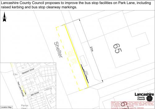 Park Lane South - proposed bus stop Clearway